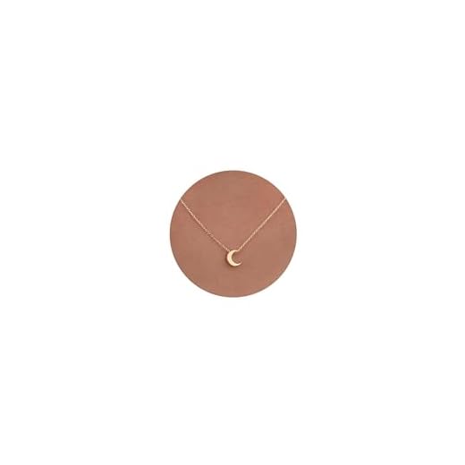HANLI 14K Gold Vergoldet Halsketten Damen - Zarte Mond Anhänger Kette mit für Frauen Mädchen Wasserfeste Hautverträglich Schmuck