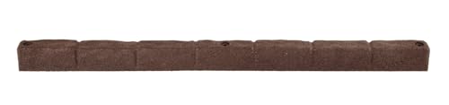 Rubberific 4' Rubber Cobblestone Flexible No Dig Landscape Mulch Border Edging with Anchoring Spikes for Lawns, Gardens, and Flower Beds - 4 Pack (Brown)