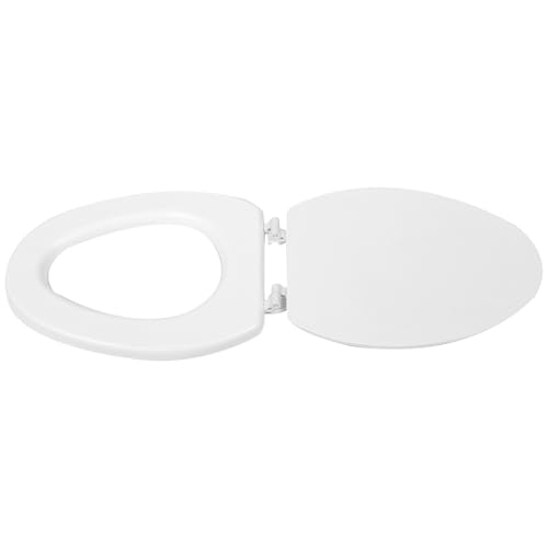 Ipetboom Asiento de Inodoro de Espuma EVA Blanco Tapa Suave y Gruesa Diseño V Inferior Repuesto Estándar para Baño Casa Accesorio Cómodo y Estable para Inodoro