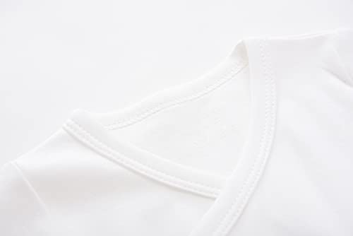 ACESTAR Baby Boy Girl Side Snap Bodysuits - 100% Cotton Plain Long Sleeve Baby Kimono for Newborn-12 Months, 3 Pack2