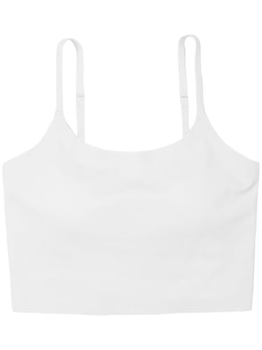 Cropped Tank Tops Spaghetti Strap Crop Top Seamless Built-in Chest Pads Vest Sports Crop Cami for Teen Girls3