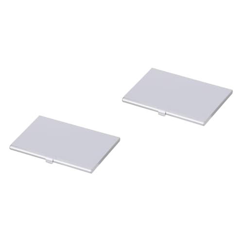 Veemoon 2pcs Aluminum Sim Card Holder with Needle Slot Silver Phone Number Storage Organizer Compact and for Home and Shop Use Keep Sim Cards Organized