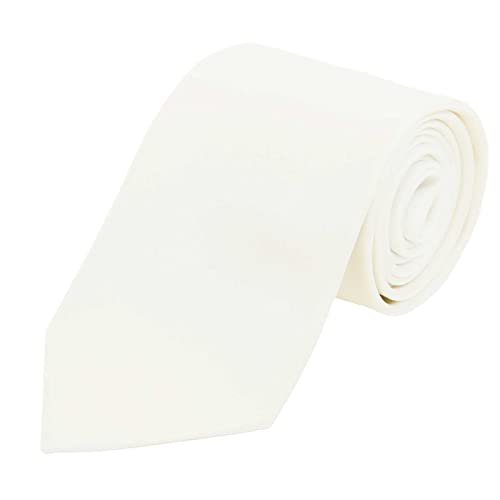 JNJSTELLA Men's Classic Solid Color Necktie 3.15" Tie, Ivory, One size