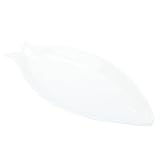 TOPPERFUN Ceramic Fish Tray 13-inch White Fish-shaped Steamed Fish Plate for Kitchen and Restaurant Serving Appetizer Snack Dish