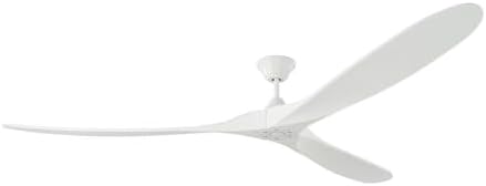 Monte Carlo 3MAVR88RZW Maverick Super Max Energy Star 88" Outdoor Ceiling Fan with Remote Control, 3 Balsa Wood Blades, Matte White