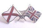 JERSEY & UNION JACK DOUBLE FLAGS ENAMEL LAPEL BADGE