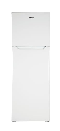 Corbero - Frigorífico 2P | Capacidad 304L | CF2PH1724W | Luz Interior | Crisper | Balcones Ajustables | Descongelación Manual | Estantes de Cristal | Huevera | 40 Db | E.Energética E, Blanco, Plateado