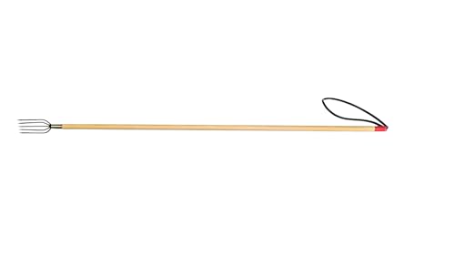 Fiocina Farca con asta IN LEGNO Fiocina Pesca notturna a Mano o con Elastico per polpi a Bastone Fucile subacqueo Pesca Sub Inox fiocina 5 Punte Acciaio Inox lampara manico alluninio