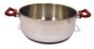 Inde – Casseruola bassa S/Coperchio Maniglia Rossa 20 cm Acciaio Inox
