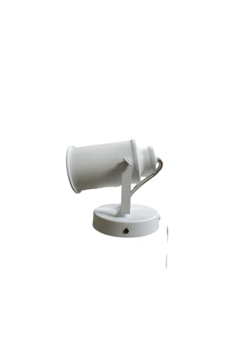 Image of Industrial Wall Lamp with Plug in Cord, Adjustable Retro White Wall Lamp, Wall Mounted Spotlight Lamp,Wall Sconce Lamp for Hallway Headboard Picture Kitchen Bedroom Office