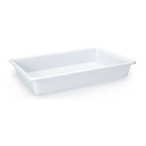 Tradineur -Bandeja rectangular de hostelería - Fabricado en Polipropileno - Apta para microondas y lavavajillas - Capacidad de9 Litros - 8 x 48,5 x 33 cm - Color Blanco