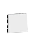  Commutateur Mosaic EasyLed 2 modules 10AX, blanc