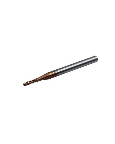 Image of 1 /16 inch Carbide Ball Nose End Mills, TISIN Coated, 4 Flute, End Mill Bits for Alloy Steels and Hardened Steels, 1 /8 inch Shank Diameter- 5pcs
