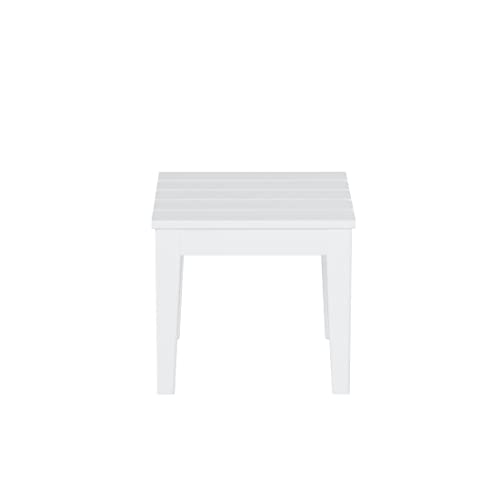 WestinTrends Ashore Outdoor Patio Modern Adirondack Side Table, White