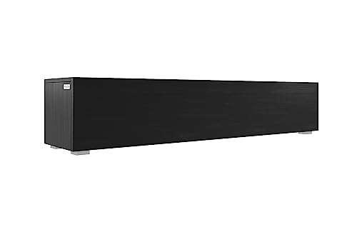 PLATAN ROOM Mobile per TV, 105-140-160-210-280, nero opaco, base per TV, da appendere o in piedi (nero opaco/nero opaco, 160 x 30 x 32)