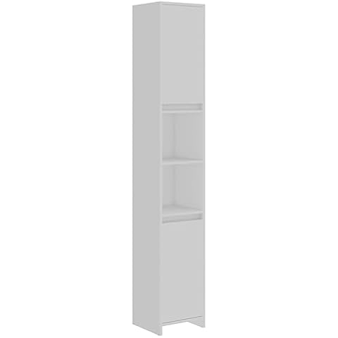 vidaXL White Bathroom Cabinet with Storage Cover