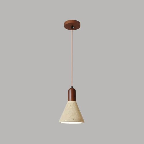 Luminaire d'îlot industriel vintage en travertin jaune E27
