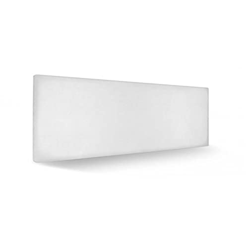 Cabecero tapizado en Polipiel Modelo Malaga. Cabezal para Cama de Matrimonio o Juvenil. Cabecero s de 50 de Altura (Blanco, para Cama de 180cm (190 x 50 x 5)) Cover