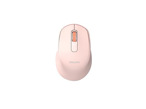 フィリップス PHILIPS ワイヤレスマウス USB2.4GHz/Bluetooth 光学式 右利き 人間工学設計 静音ボタン 節電モードあり SPK7448 (ピンク)
