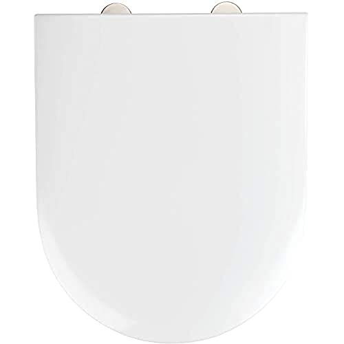 WENKO Abattant WC Exclusif No. 6, abattant WC adapté à la céramique Duravit Durastyle Basic, avec Frein de Chute, Fixation Fix-Clip, Duroplast, Blanc, 37,5...