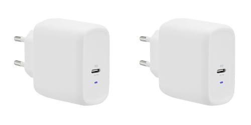 Amazon Basics USB-C-Wandladegerät mit 1 Port, 65 W, GaN, für Laptops, Tablets und Handys mit Stromversorgung, Weiß (Nicht PPS), 5,61 x 2,87 x 5 cm (Packung mit 2)