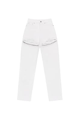 AREA, Crystal Fray Slit Jean