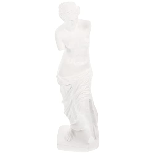 HOMSFOU Roman Statue Broken Arm Aphrodite Ornament 11.81 Inch Resin Desktop Mythology Goddess Decoration for Home Shelf Tabletop