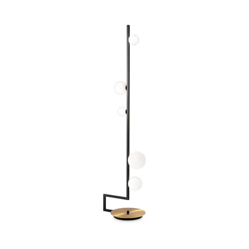 Lampadaire BIRDS Ideal Lux globe noir pour coin lecture