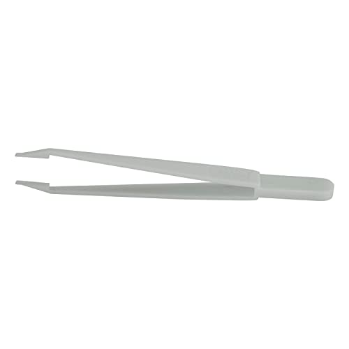 BERGEON Plastic Grain Pliers Tweezers, 120mm, Fine Tip, Handling Small Parts, Grey