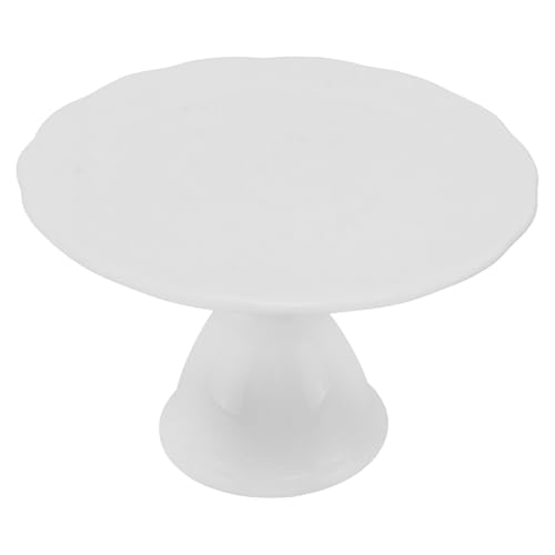 TEHAUX Ceramic Cake Stand 3.93In Dessert Stand for Cupcakes Biscuits Candies and Fruits Cake Holder for Weddings Birthday Parties Celebrations Home Decoration 1 X Tray