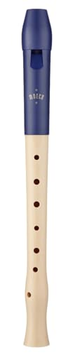 Moeck Blockflöte 1024 Flauto 1 Plus Ahorn, Kopf aus Kunststoff/Königsblau