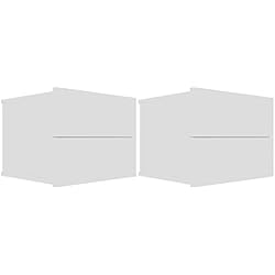 Cajones Flotantes Ikea vidaXL 2X Mesitas de Noche Aparador Mesilla Auxiliar Armario de Habitación Dormitorio Cajón Organizador Almacenamiento Madera Contrachapada Blanco