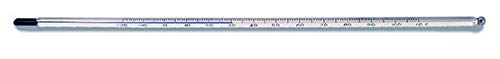 Vee Gee 80703 Serialized Precision Thermometer, Safety Blue Filled, Total Immersion, 0 to 300 Degree F Range, 2 Degree F Subdivision, 12" Length, White Backing