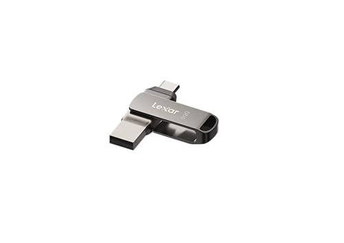 Image of Lexar 512GB JumpDrive Dual Drive D400 USB 3.2 Type-C & Type-A Flash Drive for Storage Expansion, Photo Back-up for iPhone 15, Up to 170MB /s, Metal Housing & Swivel Design, Titanium (LJDD400512G-BNQNU)