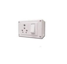 Polycarbonate 240V 6&16A 5 In One Switch Socket Combined With Junction Box (White)