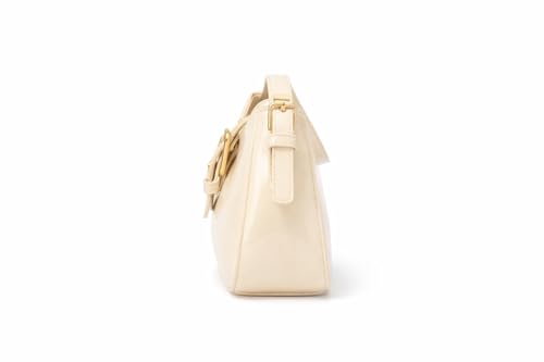Image of Korean Style Leather Shoulder Bag with Buckle Glossy Finish Crossbody Purse for Daily Use Travel & Shopping Phone Purse with Adjustable Strap Lightweight Trendy Bag for Girls