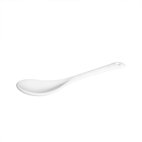 Albedel 6 Pcs Porcelain Egg Spoons Ceramic Spoons 5 Inch Coffee Dessert Yogurt Tea Milky Tea #TOP1
