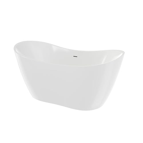 Image of DreamLine Nile 63 inch L x 28 3 /8 inch W x 28 3 /8 inch H Freestanding Acrylic Bathtub with Oil Rubbed Bronze Drain