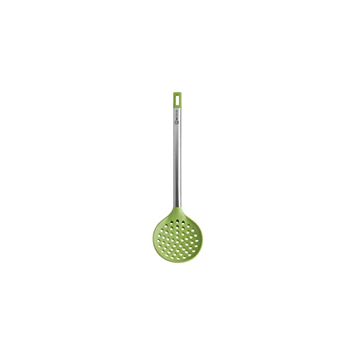BRA Prior Espumadera de Cocina Apta para el Contacto con los Alimentos, Acero Inoxidable, Verde, 36.5x8.5x3.5 cm