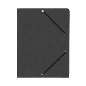BIGO Original A4 Black Folder with Elastic Strap, Pack of 10, 330 g/m2, Standard Style, A4 Size, Black Color, 320 x 235 mm