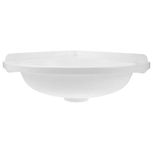 FUTUREORYY Lavabo de Esquina Triangular Pequeño Blanco de Plástico Fregadero Flotante Montado en Pared Lavabo Suspendido para Baño y Balcón Diseño Compacto y Resistente a Salpicaduras