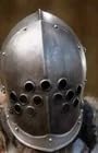 Generic Medieval Norse Warrior Helmet, Brass Steel, Adult Standard, 18 Gauge Construction, German Style Battle Ready Helm, Medieval Reenactment, 12x12x16 Inches
