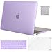 MOSISO MacBook Pro 13 Case 2018 2017 2016 Release A1989/A1706/A1708, Plastic Hard Shell & Keyboard Cover & Screen Protector & Storage Bag Compatible Newest Mac Pro 13 Inch, Light Purple