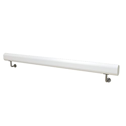 Pasamanos de escalera Pasamanos de madera, Interior Exterior Ancianos Niños Loft Seguridad Barandilla de madera Pasamanos de mano Barandilla de escalera antideslizante con soporte de metal Montaje pa