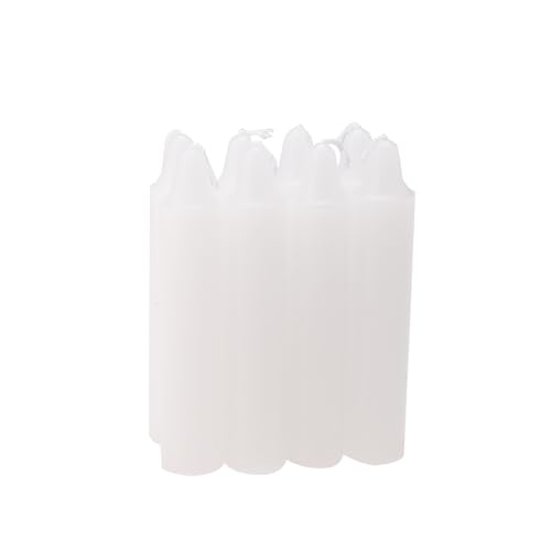 Ovaletta Lot de 8 bougies à tige courtes blanches - 2,1 x 10,8 cm
