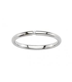 Alliance Diamant 2 mm scellant votre amour éternel en Or Blanc Palladié 18 carats taille 48