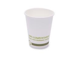World Centric 8 Oz Hot Coffee Cup Made of PLA Lined Paper (Case of 1000)