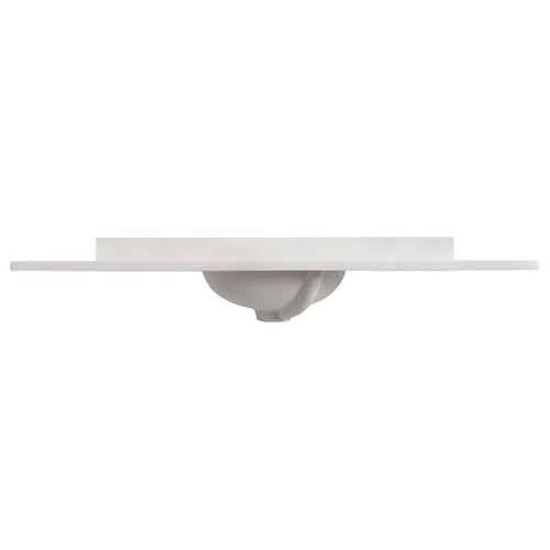 Image of Design House Cultured Marble Vanity Top, 49 in W x 19 in D, Integrated 4 in Centerset Oval Sink & Backsplash, Ivory Swirl, 586305