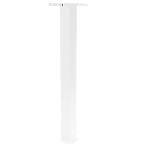 Ilyapa White Mailbox Post for Outside - 43x4x4 inch Modern Metal Mailbox Post Sleeve with Two Universal Mounting Plate Brackets for Residential
