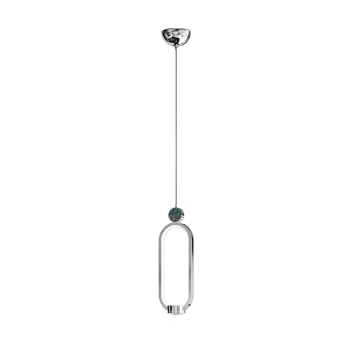 Lámpara colgante de mesita de noche ovalada cromada LED de 16W